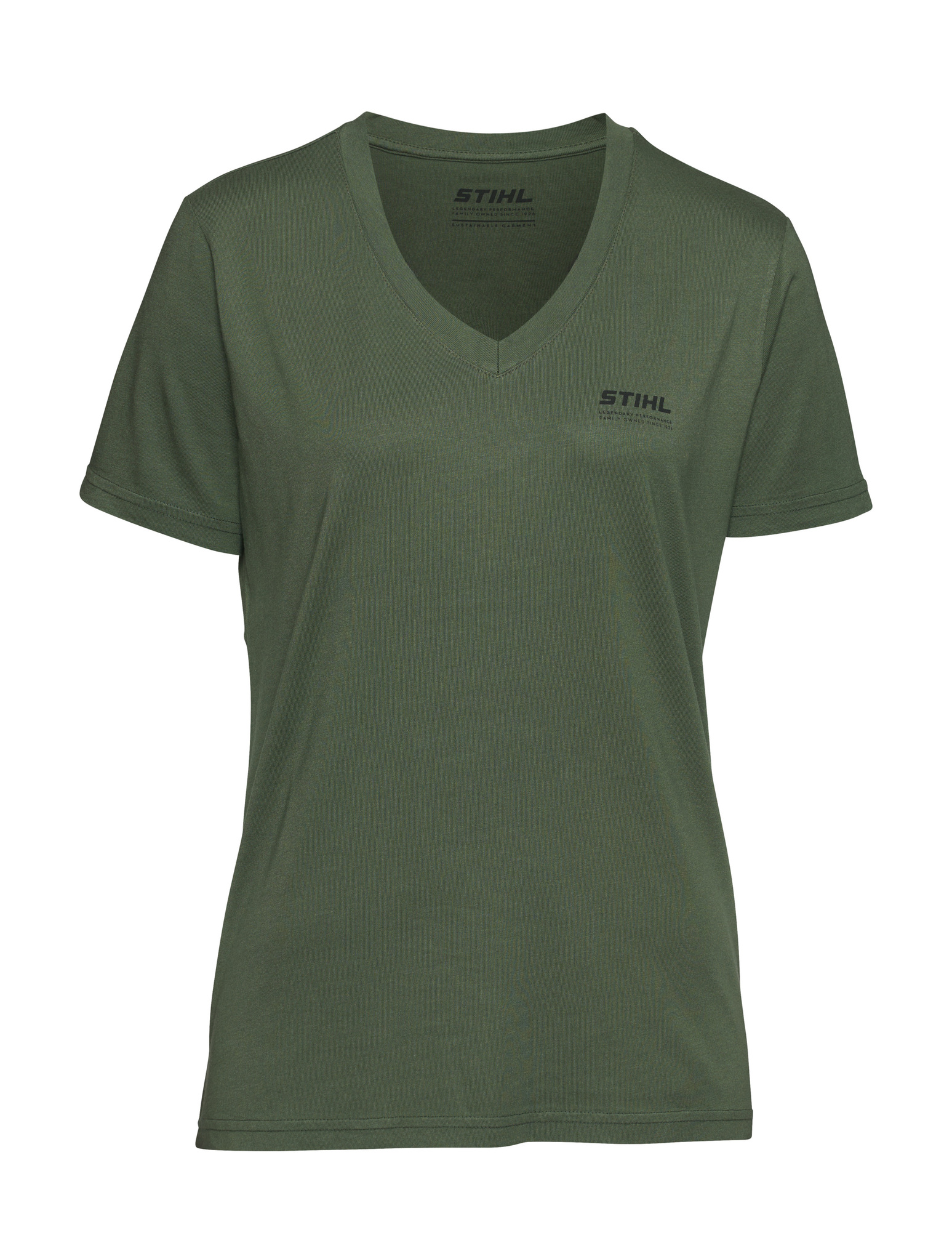 T-shirt BASIC V GREEN Dames